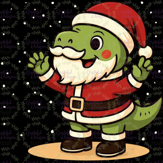 : 🦖🎅 Dodd Dino Santa Tee – Jingle ROAR All the Way! 🎄✨