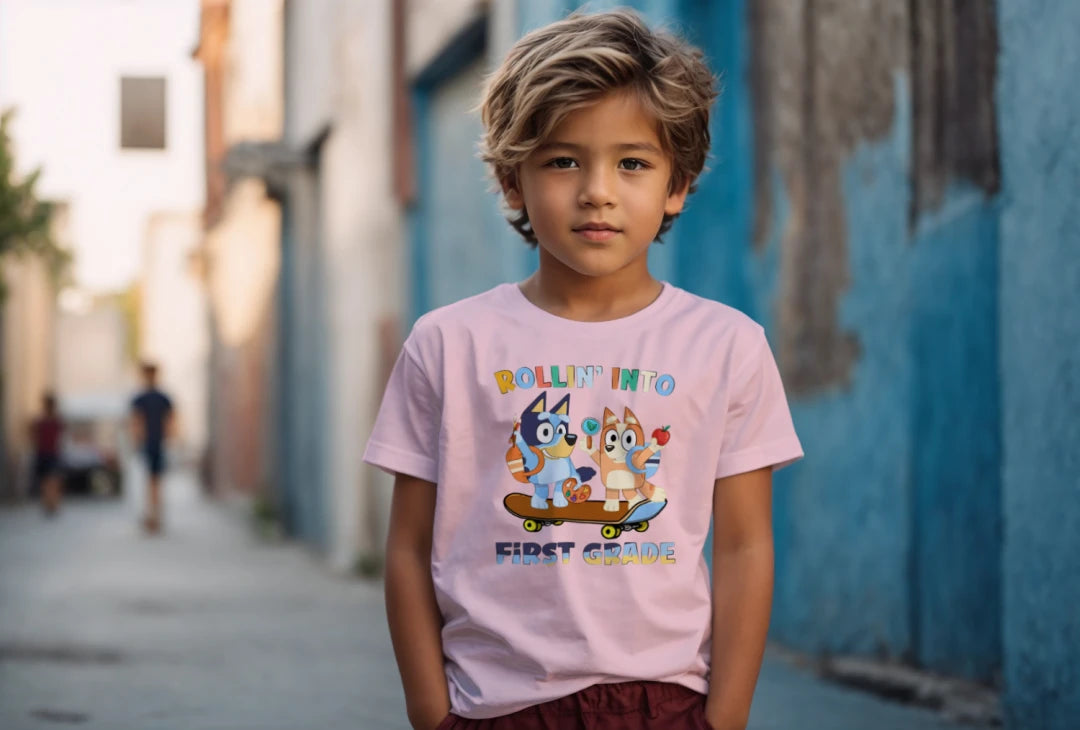 πΉπ Rollinβ Into First Grade β Bluey & Bingo Back-to-School Tee πΆπ