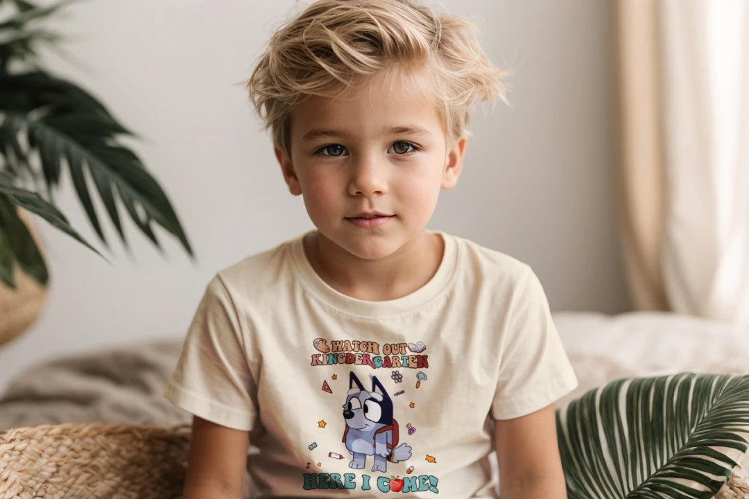 π§¦π "Watch Out, Kindergarten!" β Bluey-Inspired First Day Tee πβ¨