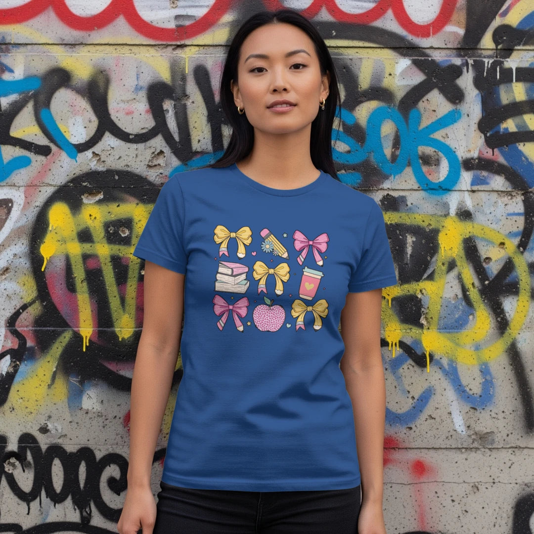 ๐โจ Pastel Teacherโs Grid Tee ๐๐