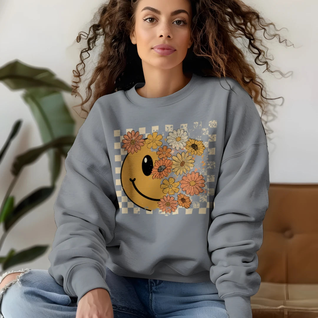 ๐๐ผ Groovy Floral Checkered Smiley๐ผ๐