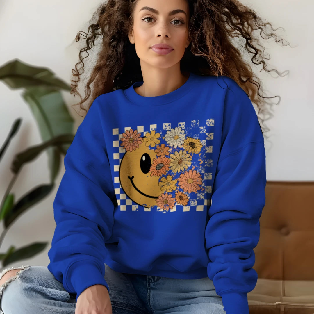 ๐๐ผ Groovy Floral Checkered Smiley๐ผ๐