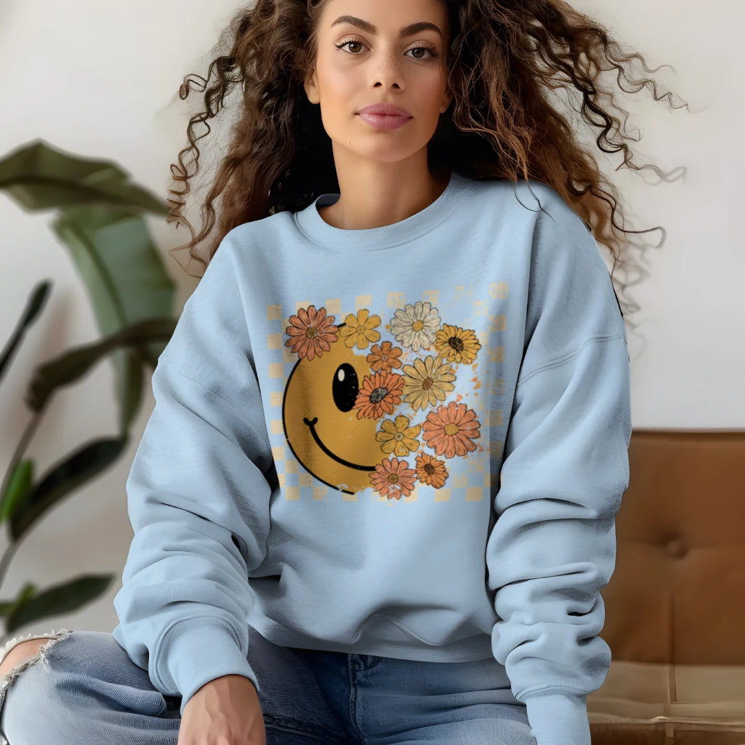 ๐๐ผ Groovy Floral Checkered Smiley๐ผ๐