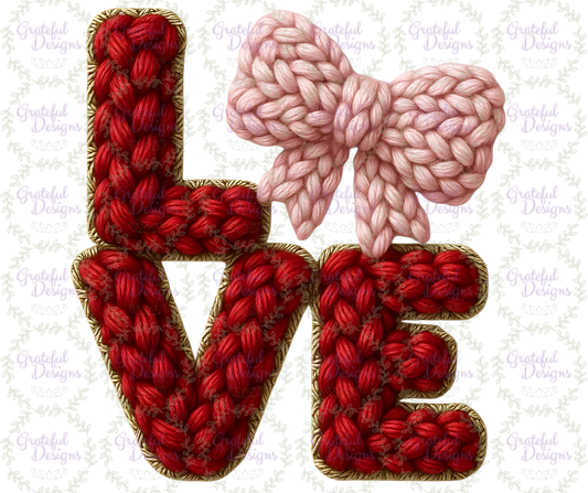 💕Knitted Love Cozy Faux-Embroidery💕