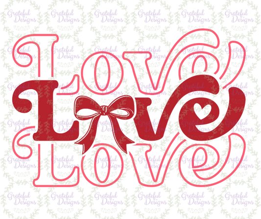 💕Red Love Love Love Bow Valentine Design💕
