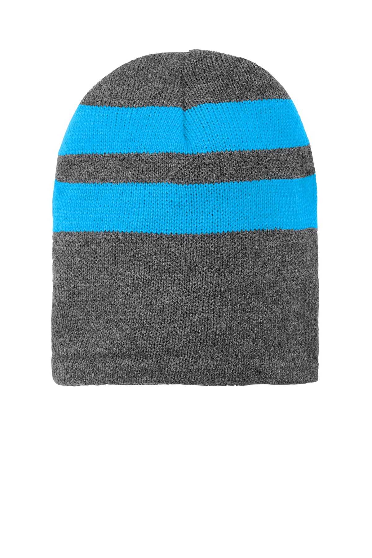 🧊🧶 Port & Co™ Fleece-Lined Striped Beanie Cap C922🧢✨