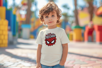 🕸️🎒 "Swinging Into Preschool" – Web Mask Edition Tee 🕷️✨