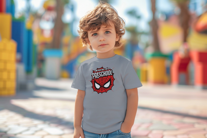 🕸️🎒 "Swinging Into Preschool" – Web Mask Edition Tee 🕷️✨