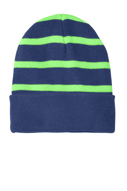 🧊🧶Sport-Tek® Striped Beanie with Solid Band – STC31 🧶🧊
