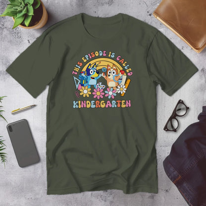 🎬🖍️ "This Episode is Called Kindergarten" – Big Kid Debut Tee 💙🐾
