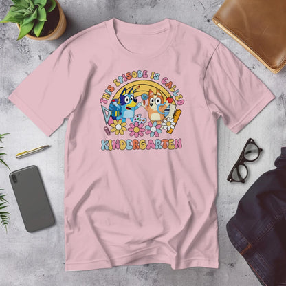 🎬🖍️ "This Episode is Called Kindergarten" – Big Kid Debut Tee 💙🐾