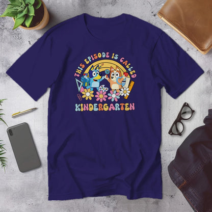 🎬🖍️ "This Episode is Called Kindergarten" – Big Kid Debut Tee 💙🐾