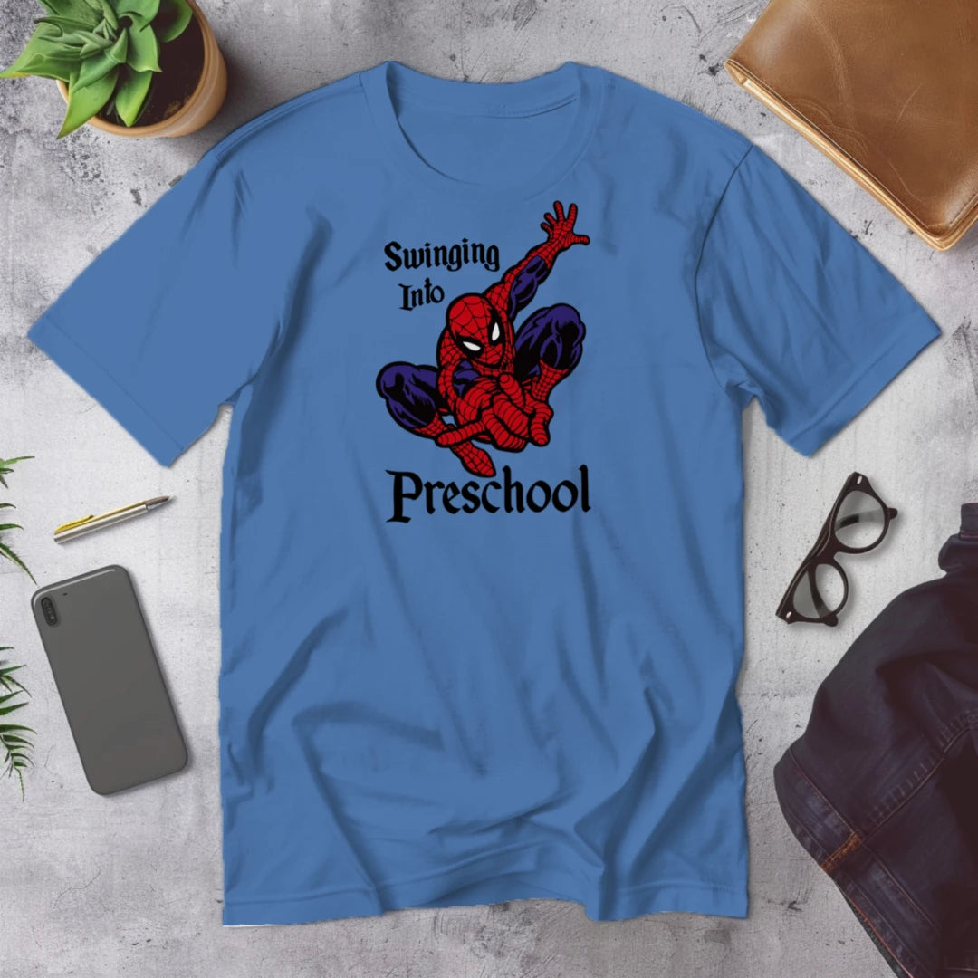 🕷️🕸️ "Swinging Into Preschool" – Spidey Start Tee 🏫💥