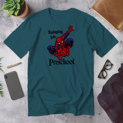 🕷️🕸️ "Swinging Into Preschool" – Spidey Start Tee 🏫💥