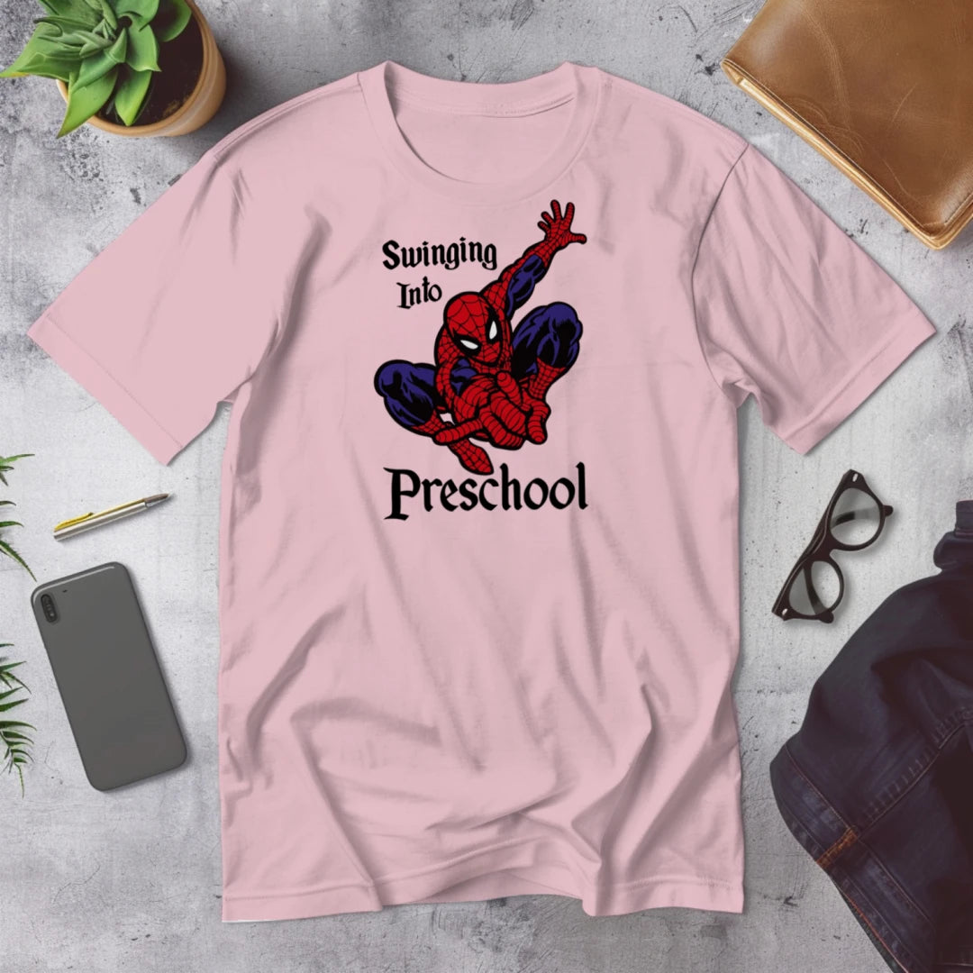 🕷️🕸️ "Swinging Into Preschool" – Spidey Start Tee 🏫💥