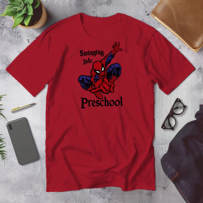 🕷️🕸️ "Swinging Into Preschool" – Spidey Start Tee 🏫💥
