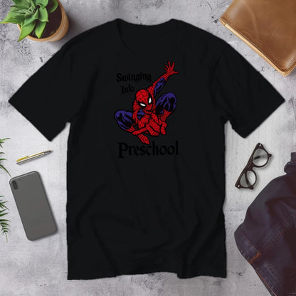 🕷️🕸️ "Swinging Into Preschool" – Spidey Start Tee 🏫💥