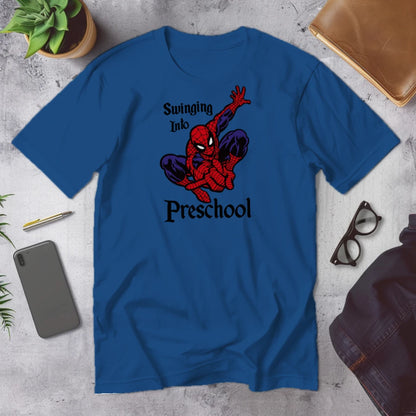 🕷️🕸️ "Swinging Into Preschool" – Spidey Start Tee 🏫💥