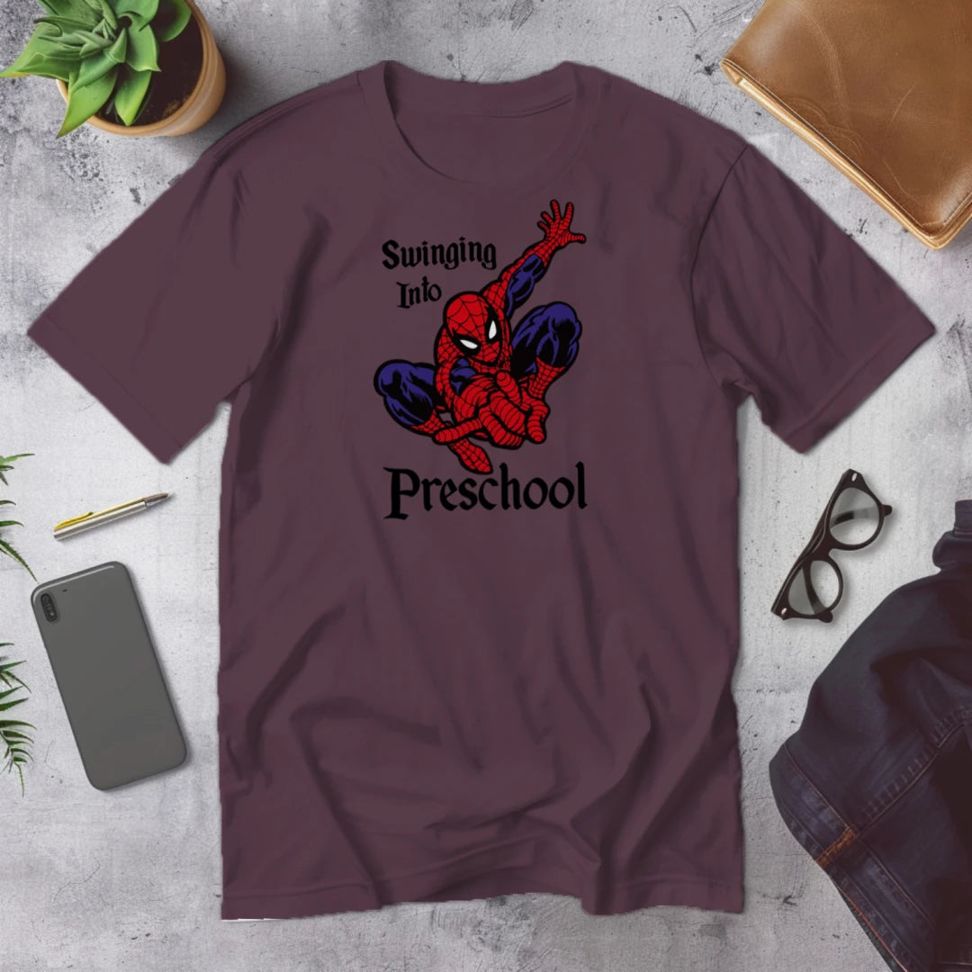 🕷️🕸️ "Swinging Into Preschool" – Spidey Start Tee 🏫💥