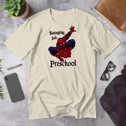 🕷️🕸️ "Swinging Into Preschool" – Spidey Start Tee 🏫💥