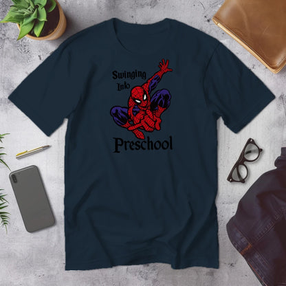 🕷️🕸️ "Swinging Into Preschool" – Spidey Start Tee 🏫💥