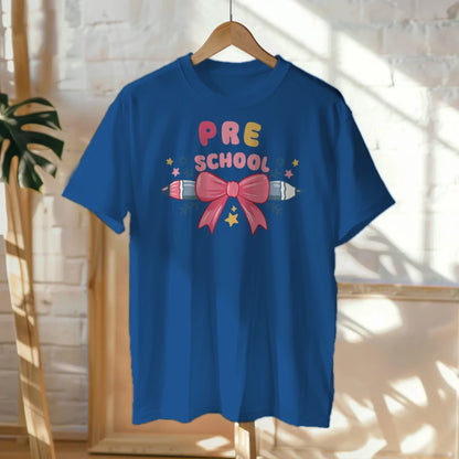 🎀✏️ "Pretty & Pre-K" – Pencil Bowtie Tee 💖🎒