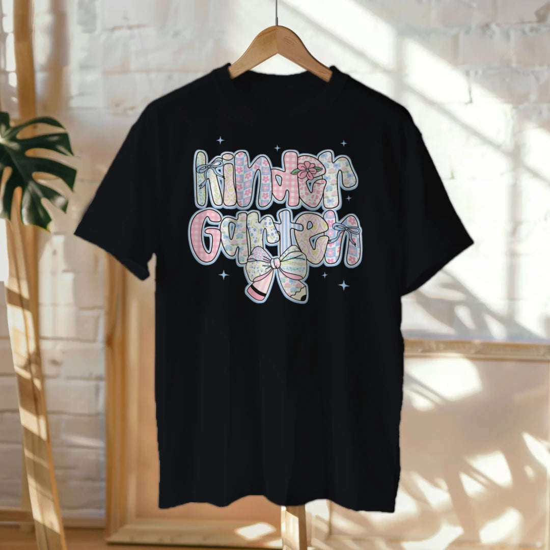 🎀🌸 "Kinder Garten Cutie" – Soft Pastel Bowtie Tee 💗🍃