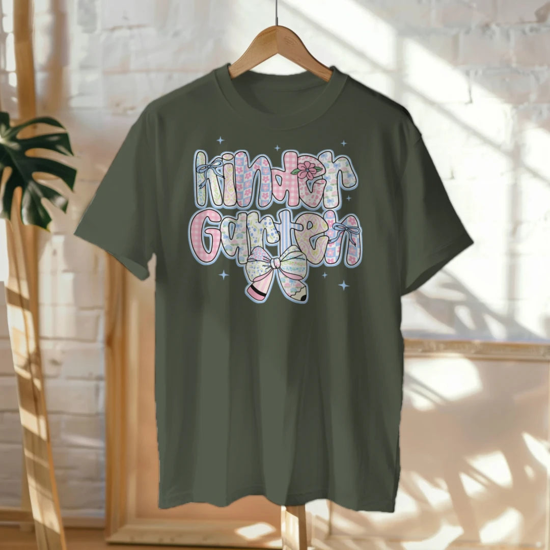 🎀🌸 "Kinder Garten Cutie" – Soft Pastel Bowtie Tee 💗🍃