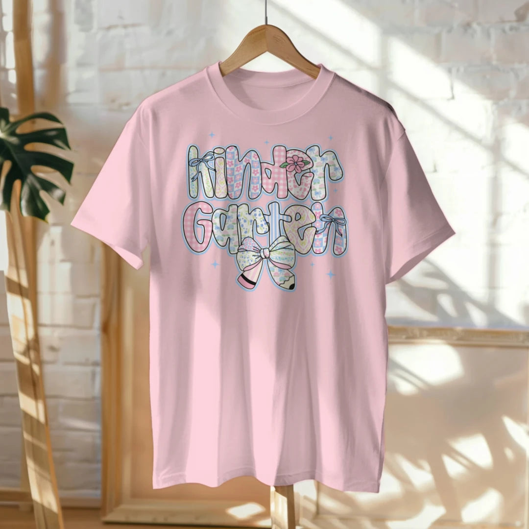 🎀🌸 "Kinder Garten Cutie" – Soft Pastel Bowtie Tee 💗🍃