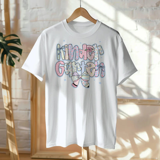 🎀🌸 "Kinder Garten Cutie" – Soft Pastel Bowtie Tee 💗🍃