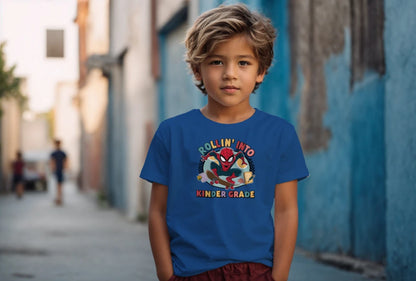 🕷️🛹 "Rollin’ Into Kindergarten!" – Skater Superhero First Day Tee 💥📚