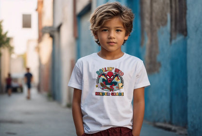 🕷️🛹 "Rollin’ Into Kindergarten!" – Skater Superhero First Day Tee 💥📚