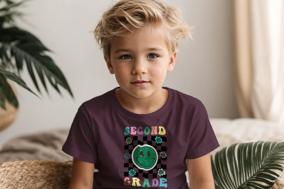 ⚡ Second Grade – Smiley Power Retro Vibes 😎🟢