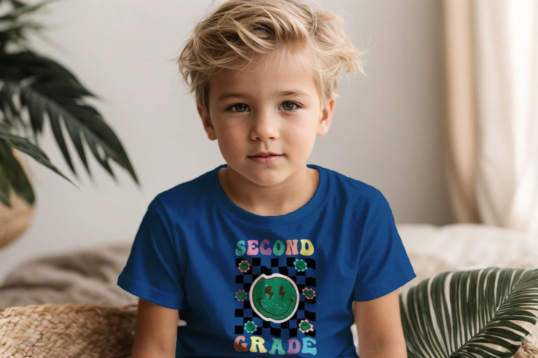 ⚡ Second Grade – Smiley Power Retro Vibes 😎🟢
