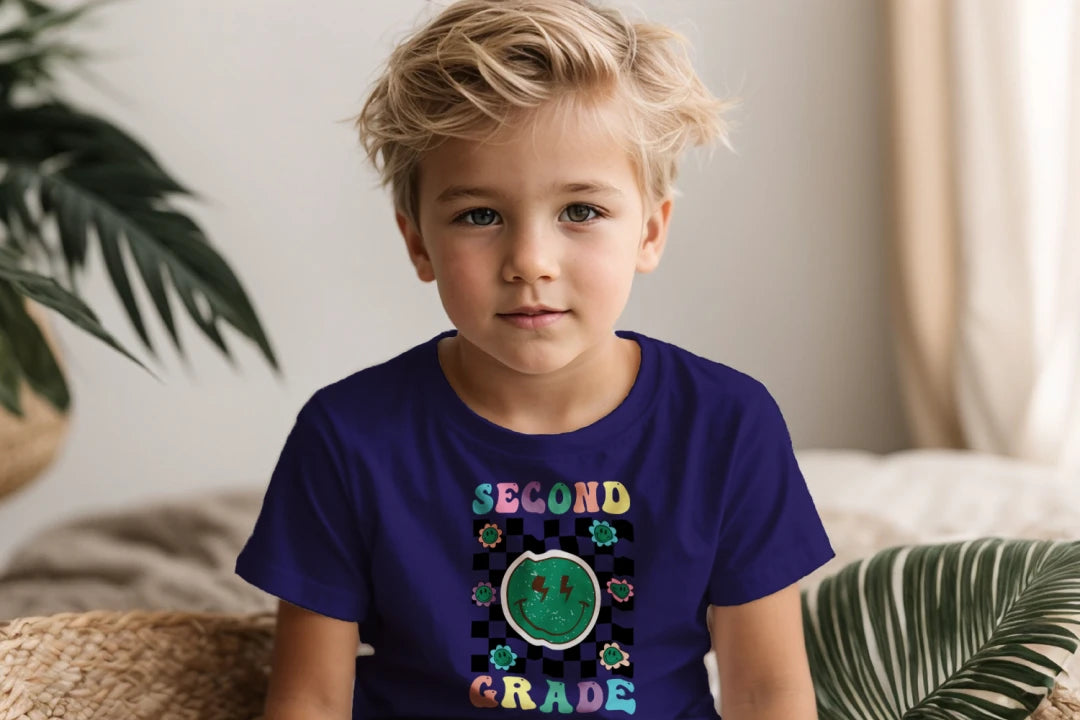 ⚡ Second Grade – Smiley Power Retro Vibes 😎🟢