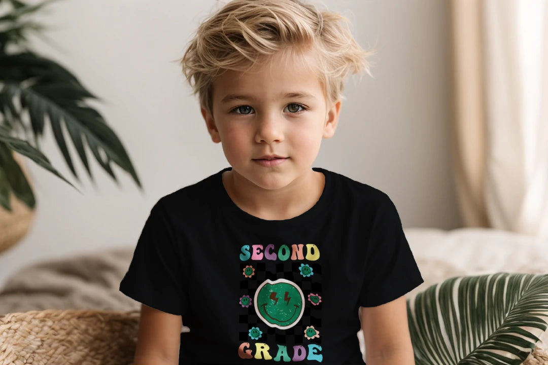 ⚡ Second Grade – Smiley Power Retro Vibes 😎🟢