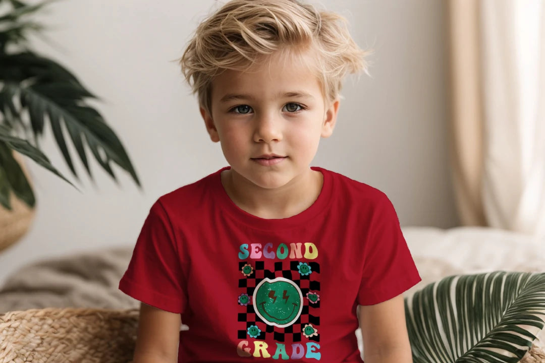 ⚡ Second Grade – Smiley Power Retro Vibes 😎🟢