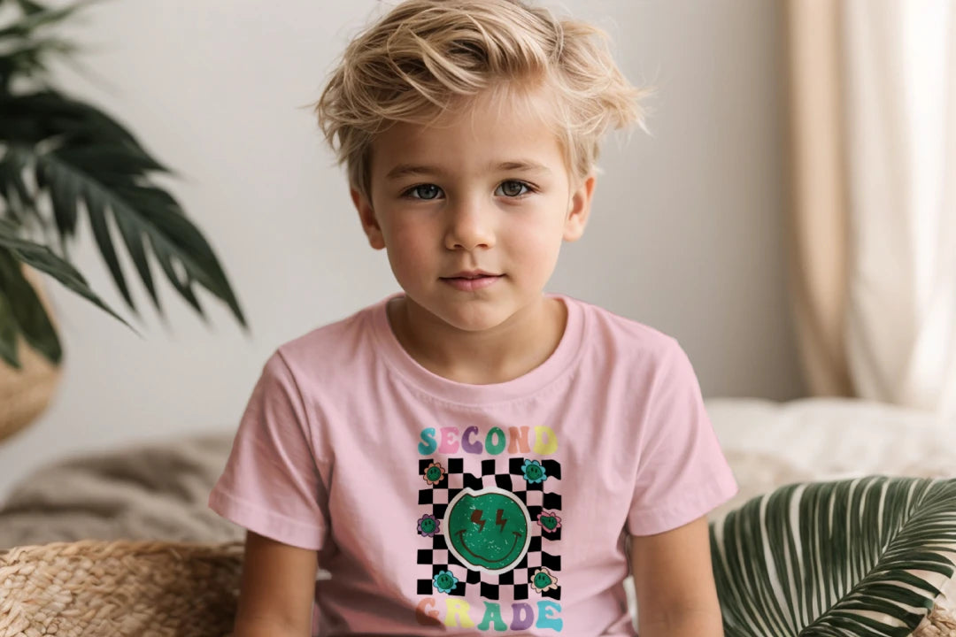 ⚡ Second Grade – Smiley Power Retro Vibes 😎🟢