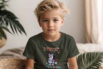 🧦🎓 "Watch Out, Kindergarten!" – Bluey-Inspired First Day Tee 🍎✨