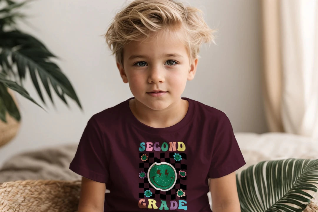 ⚡ Second Grade – Smiley Power Retro Vibes 😎🟢