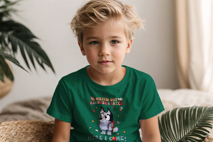 🧦🎓 "Watch Out, Kindergarten!" – Bluey-Inspired First Day Tee 🍎✨