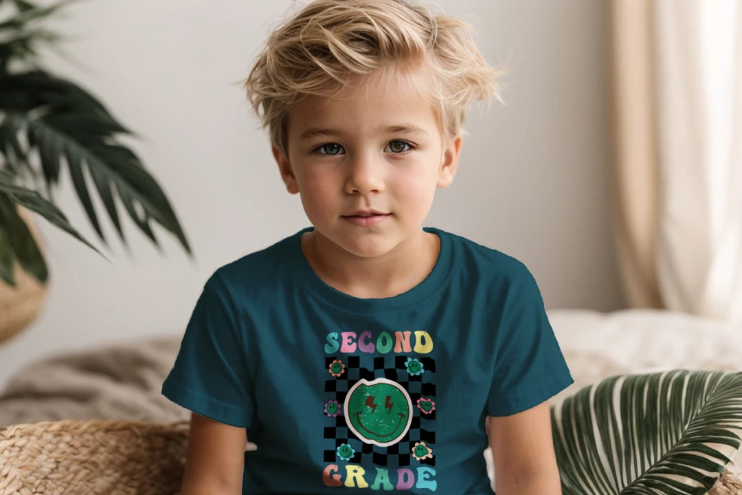⚡ Second Grade – Smiley Power Retro Vibes 😎🟢