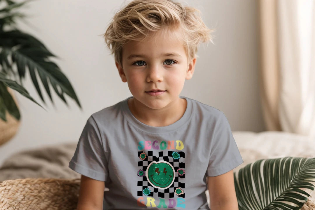 ⚡ Second Grade – Smiley Power Retro Vibes 😎🟢