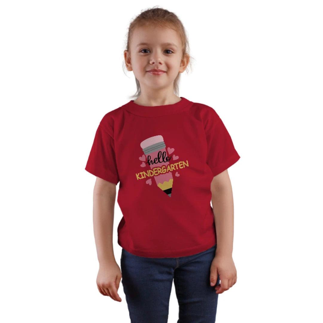 ✏️💕 "Hello Kindergarten" – Sweet Start Pencil Tee for Littles 🎒✨