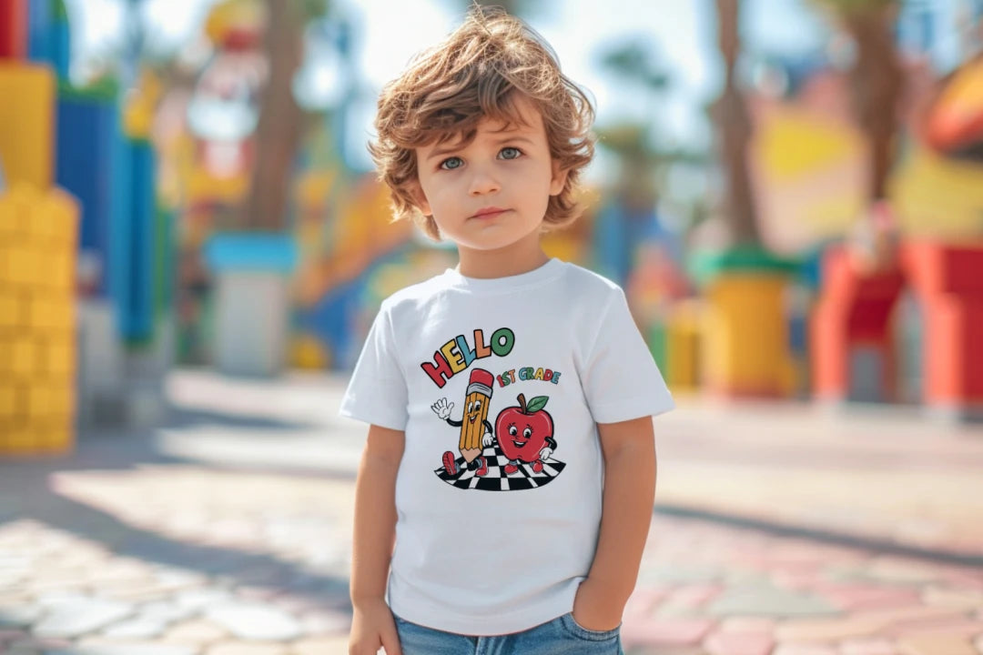 🎒🍎 Hello First Grade – Vintage Toon Style! ✏️👟