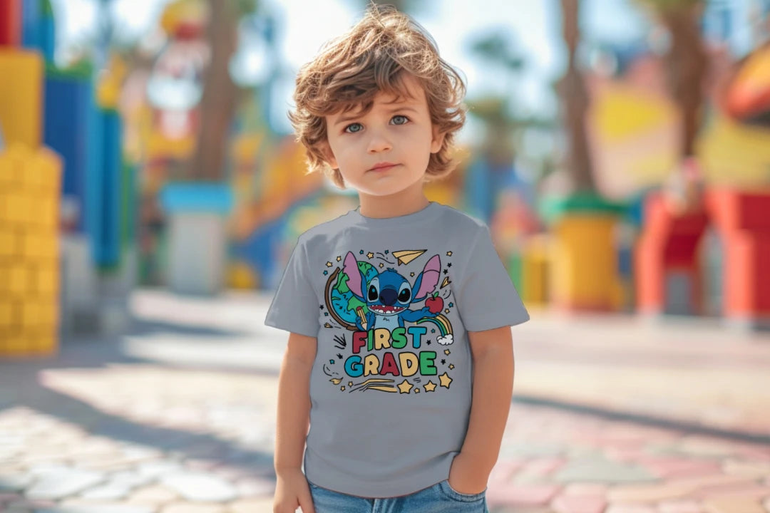 🌍✨ First Grade World Explorer – Stitch Edition 🌈💙