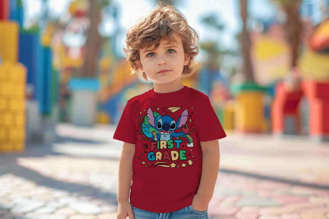 🌍✨ First Grade World Explorer – Stitch Edition 🌈💙
