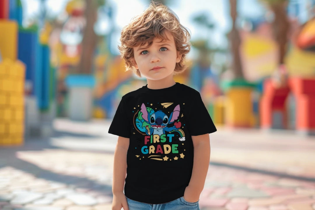 🌍✨ First Grade World Explorer – Stitch Edition 🌈💙