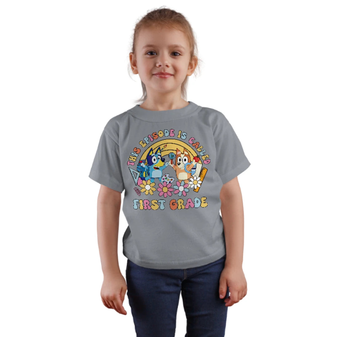 🐾✨ This Episode is Called: First Grade! – Bluey & Bingo School Adventure Tee 🎒📚