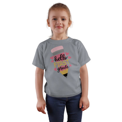 ✏️💕 Hello First Grade! – Big Pencil Heart Tee for Little Learners 📚✨